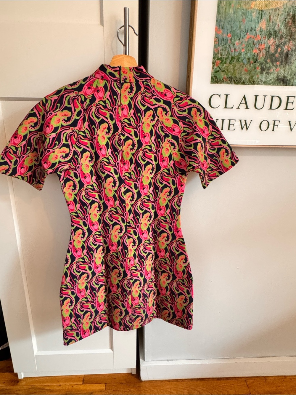 Zara Pink and Lime Paisley-Print Short Sleeve Tunic